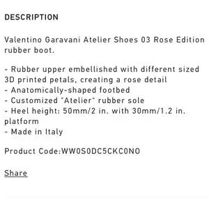 Valentino Garavani Shoes Valentino Atelier Black Rose Boots